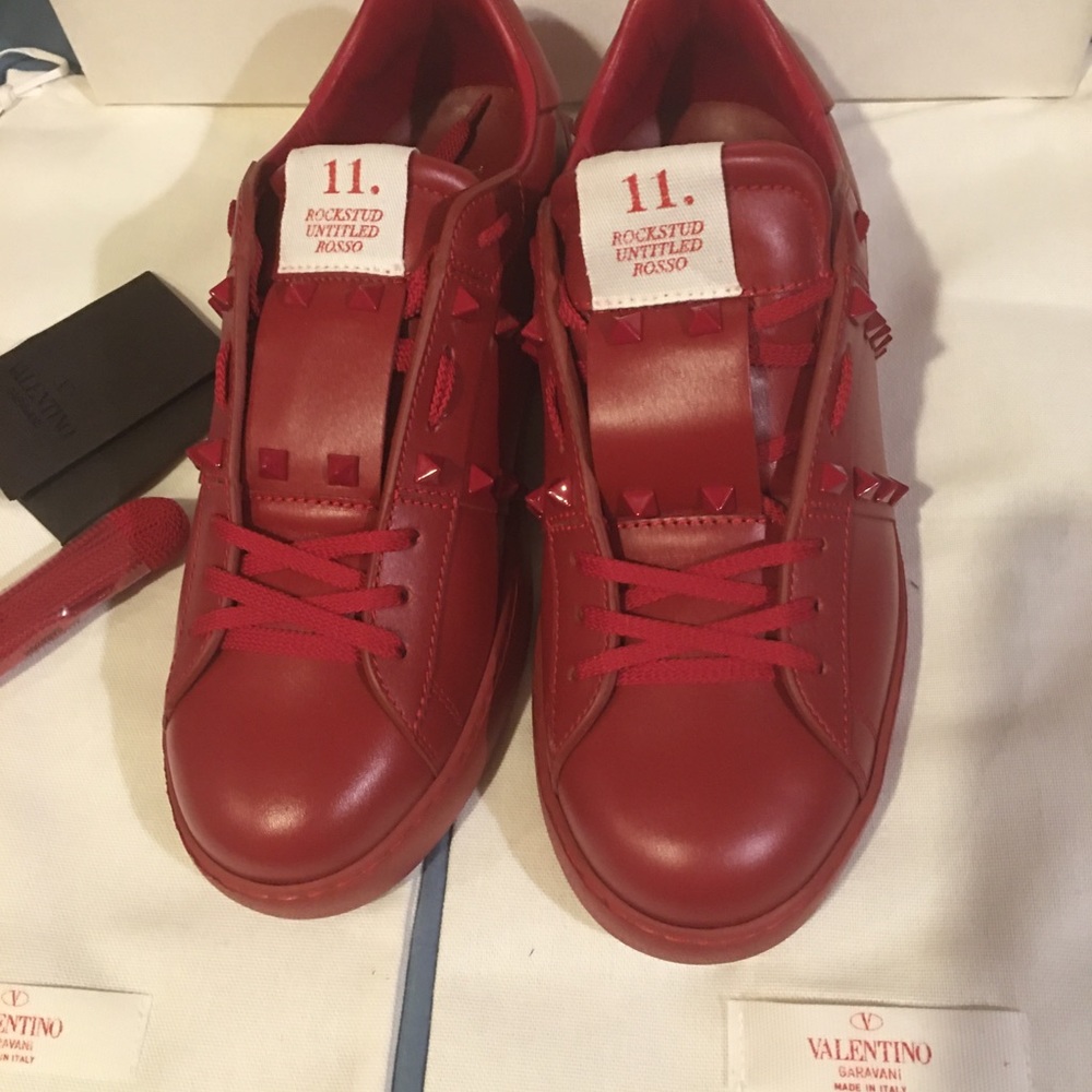 VALENTINO GARAVINI ROCKSTUD UNTITLED ROSSO SNEAKER - Picture 4 of 14